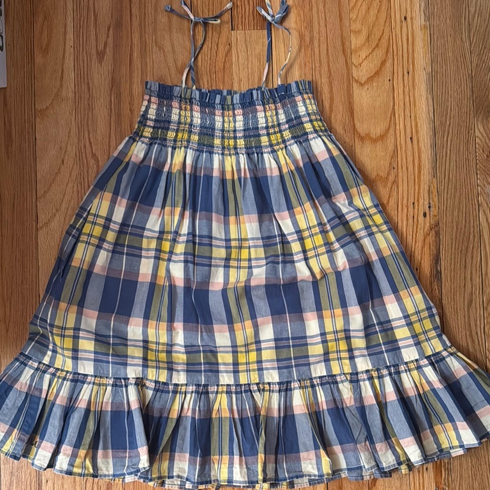 Ralph Lauren Plaid Kids Dress in Blue and Yellow